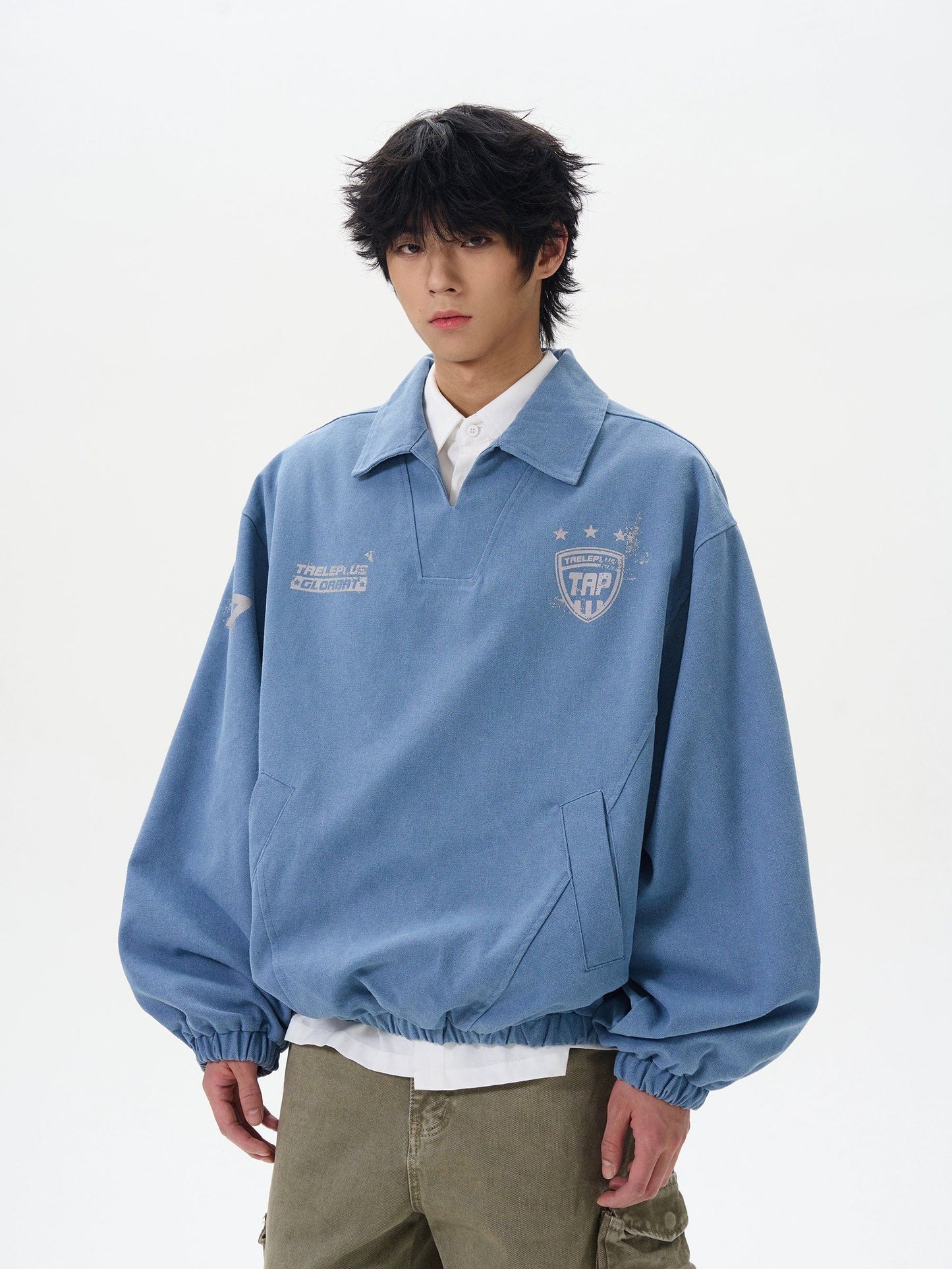 Sporty Collared Crewneck