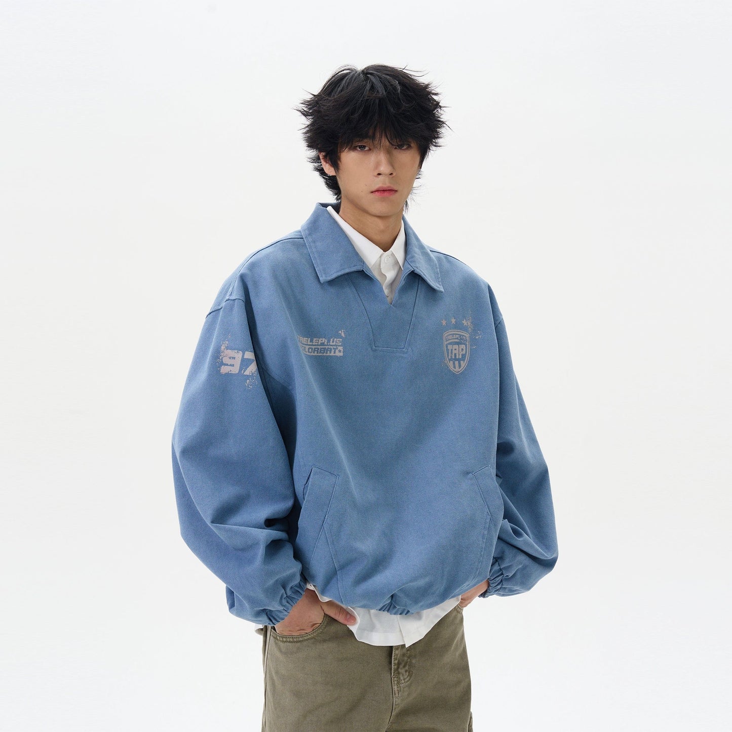 Sporty Collared Crewneck