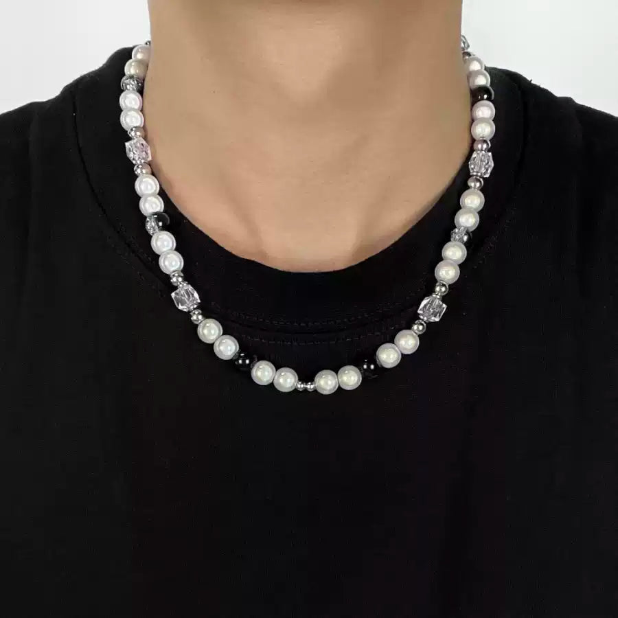 Icy Pearl and Beads Necklace