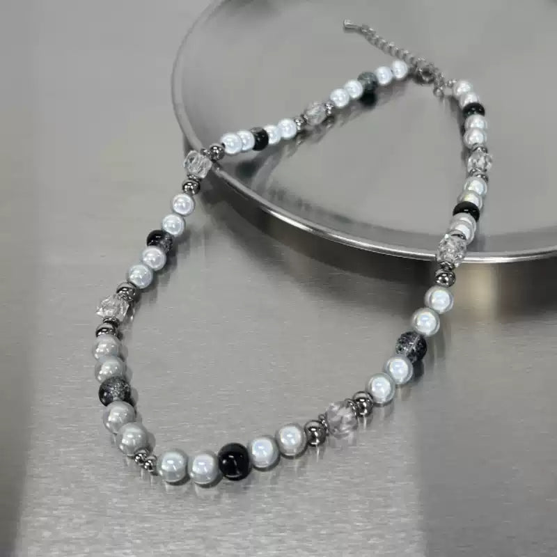 Icy Pearl and Beads Necklace