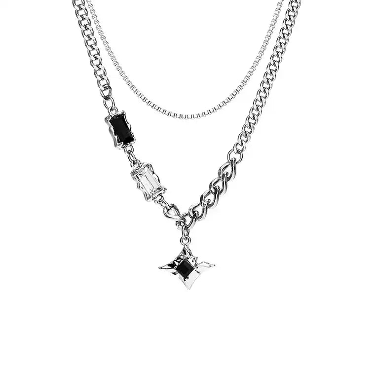 Noir Diamond Star Necklace