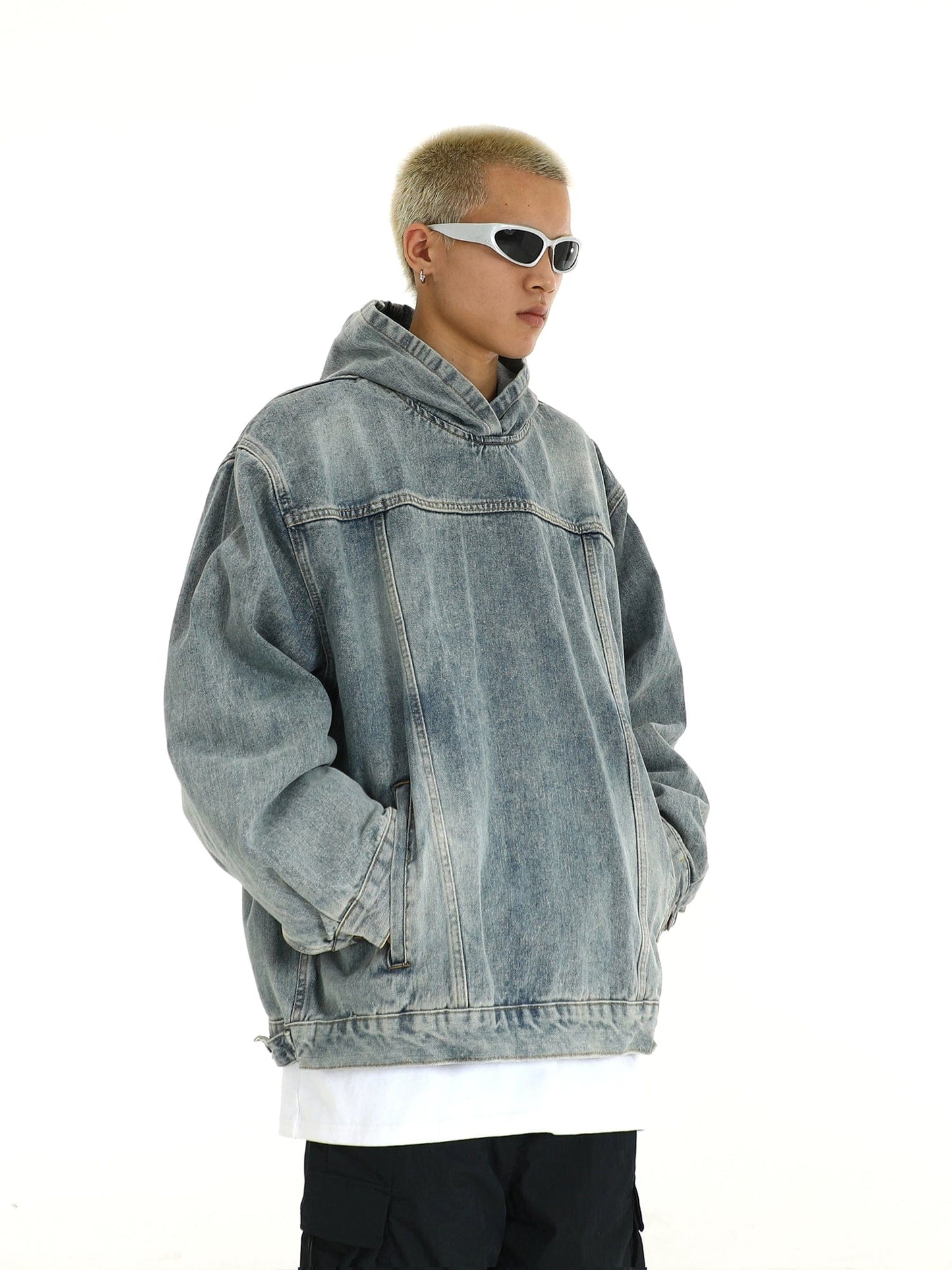 Denim Pullover Hoodie