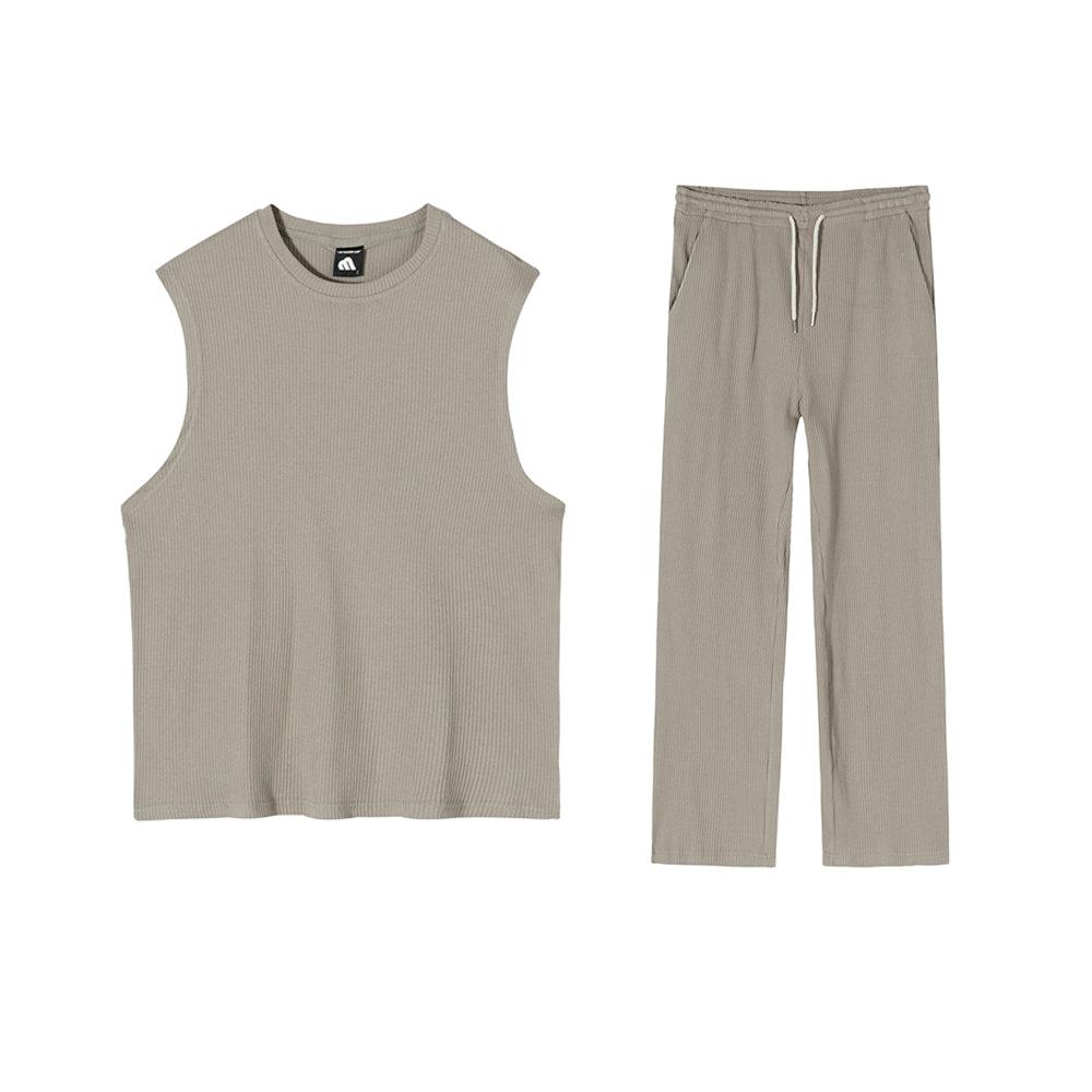 Pleated Sleeveless Shirt & Pants