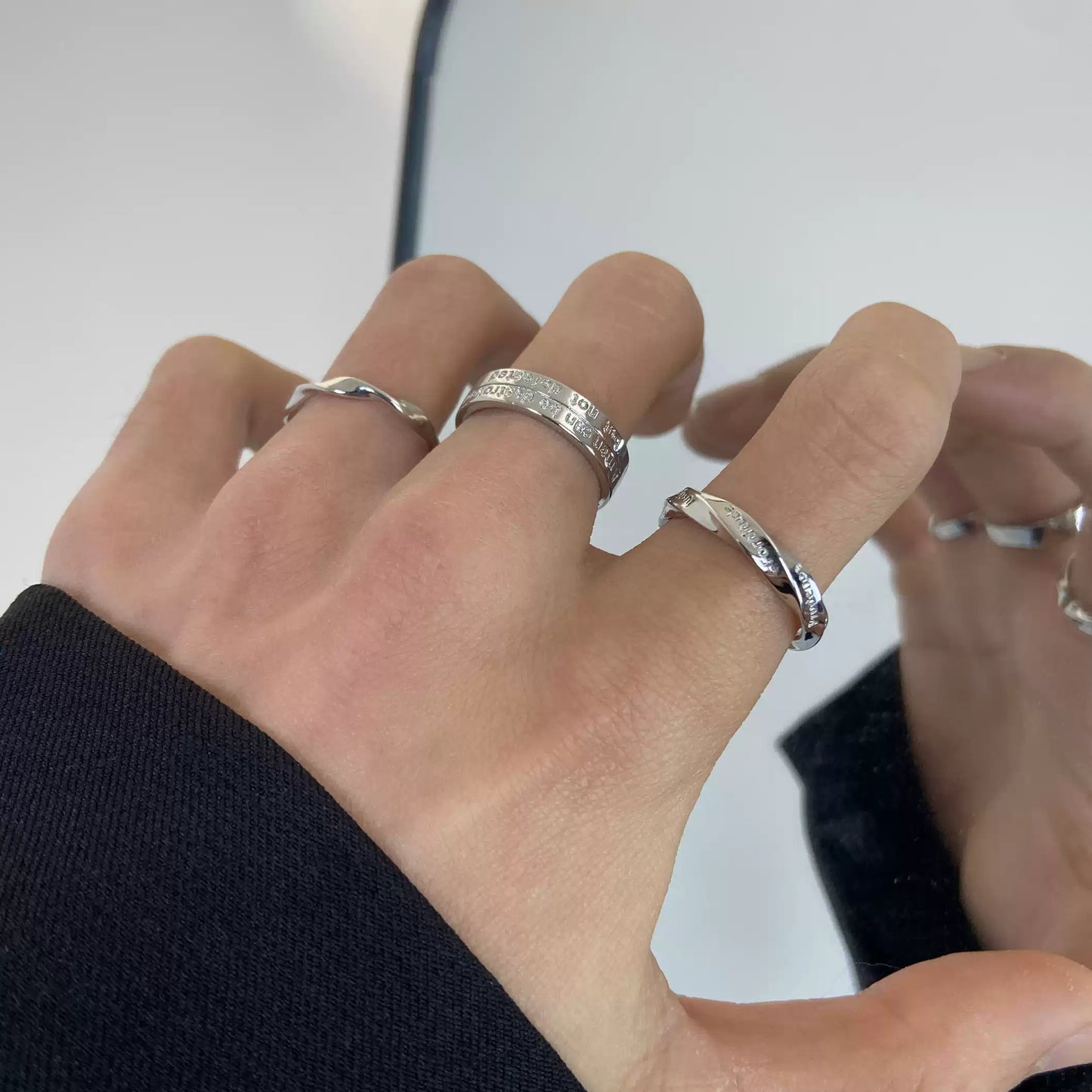 Triple Silver Stackable Rings